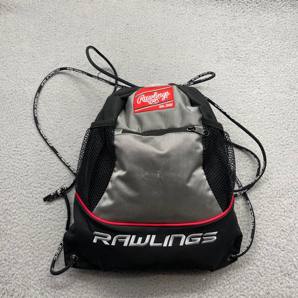 Rawlings BEBK25 Black Silver Drawstring Backpack Cinch Sack RPSK-B/SIL SackPack